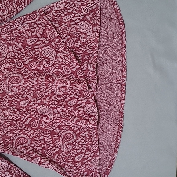 LUCKY‎ BRAND Women's Deep Red High-Low Cold Shoulder Blouse - Size Large - Picture 6 of 16